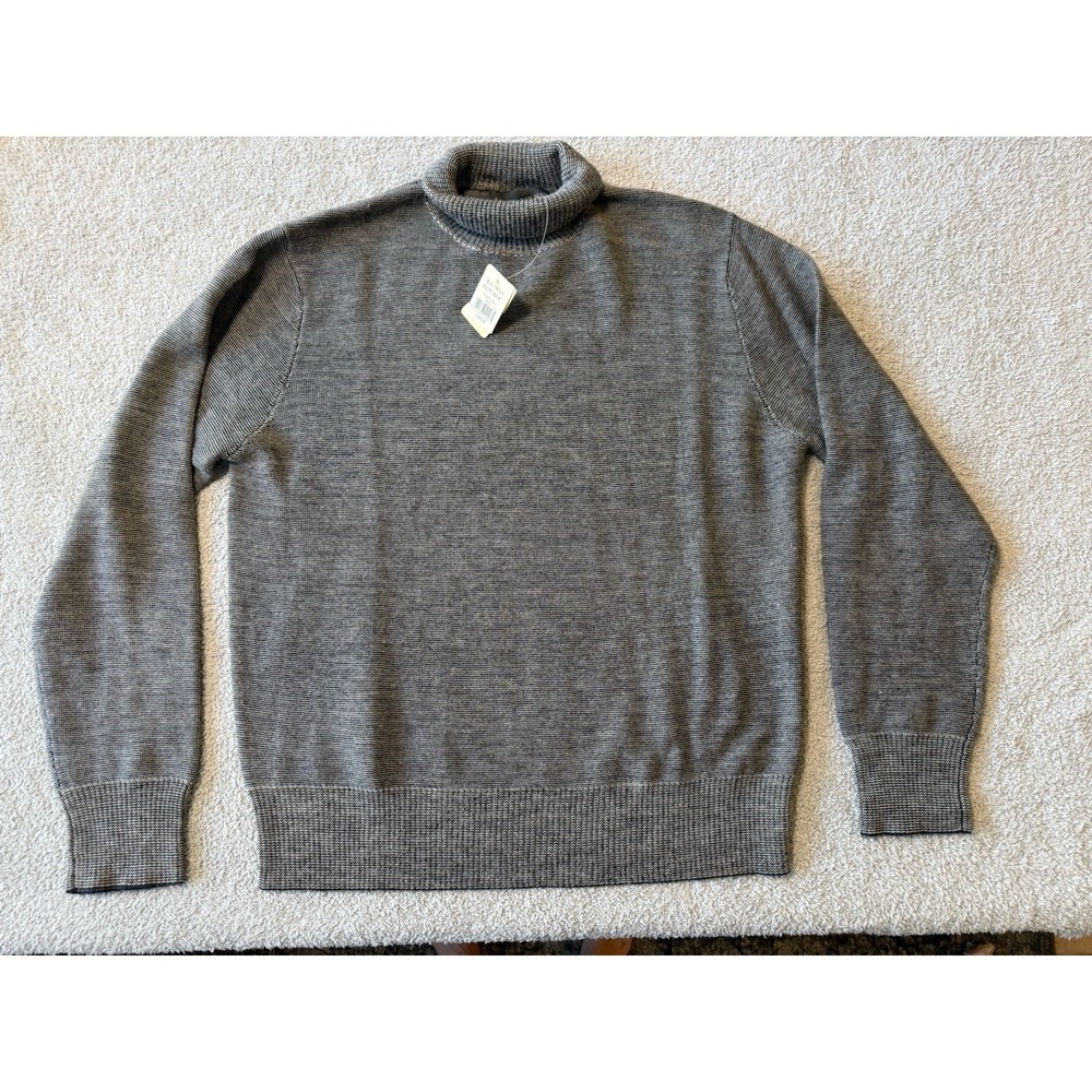 NWT Banana Republic Mock Neck 100% Merona Wool Sweater Gray Mens‎ Large